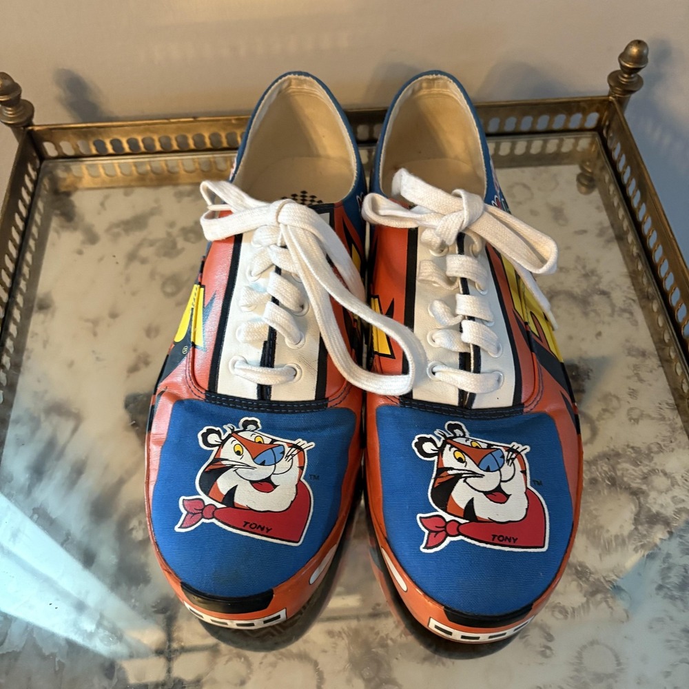 Vintage Kellogg's Tony the Tiger Shoes Mens Size 9 Womens 11‎ Racing NASCAR 90s - Picture 2 of 8